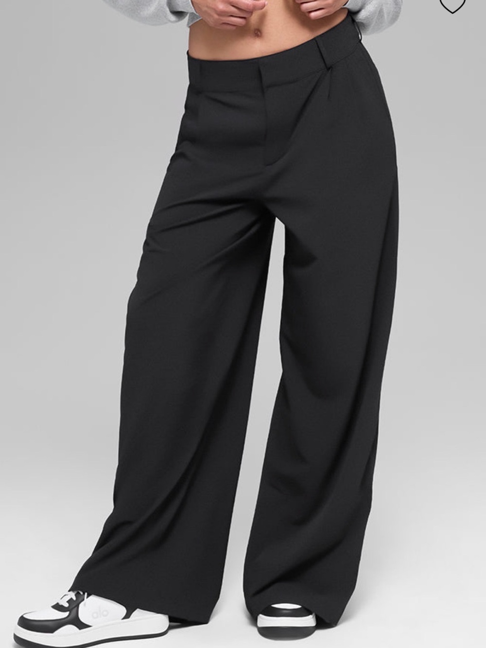 ALO Yoga High Waist Women's Dreamscape Trouser - Black Wide-Leg Pants Size Large